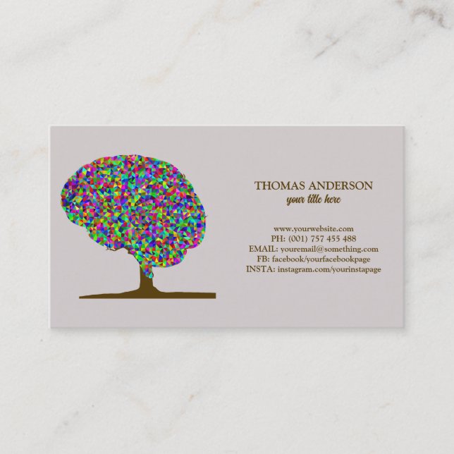 Tarjeta De Visita Moderno Árbol de vida Wellness entrenador de vida (Anverso)