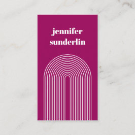Tarjeta De Visita Moderno Arco Geométrico Mínimo de Fuchsia Rosa