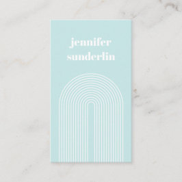 Tarjeta De Visita Moderno Arco Geométrico Mínimo De Hielo Azul Nombr