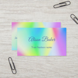 Tarjeta De Visita Moderno arcoíris pastel iridiscente coloreado