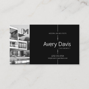Tarjeta De Visita Moderno Arquitecto De Dos Partes Negro Y Azul