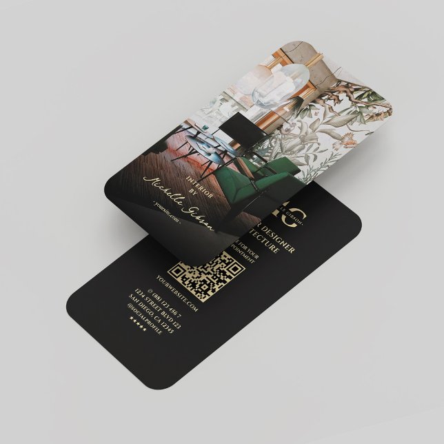 Tarjeta De Visita Moderno Arquitecto Diseñador Interior Monograma Ne (Modern Architect Interior Designer Monogram Black Business Card
)