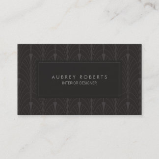 Tarjeta De Visita Moderno Art Deco Black Pattern Profesional