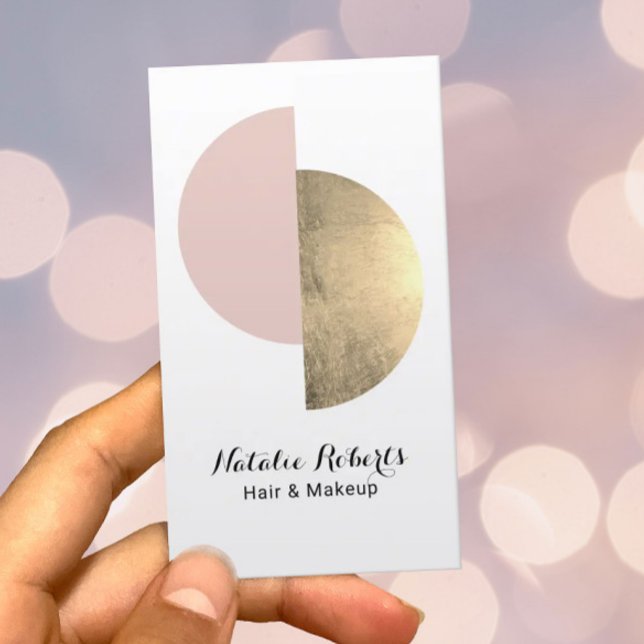 Tarjeta De Visita Moderno artista de maquillaje de Círculo Rosa Rubo (Subido por el creador)