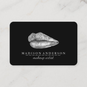 Tarjeta De Visita Moderno artista de maquillaje de los labios de sal