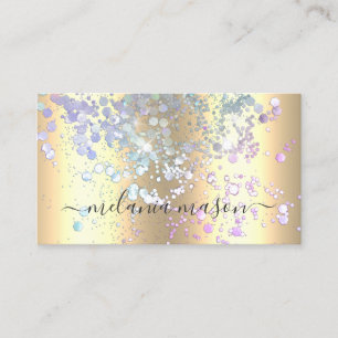 Tarjeta De Visita Moderno artista de maquillaje de oro metálico Purp