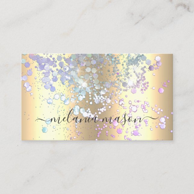 Tarjeta De Visita Moderno artista de maquillaje de oro metálico Purp (Anverso)