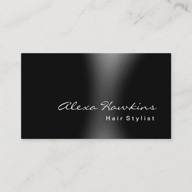 Tarjeta De Visita Moderno artista de maquillaje de pelo negro gris (Anverso)