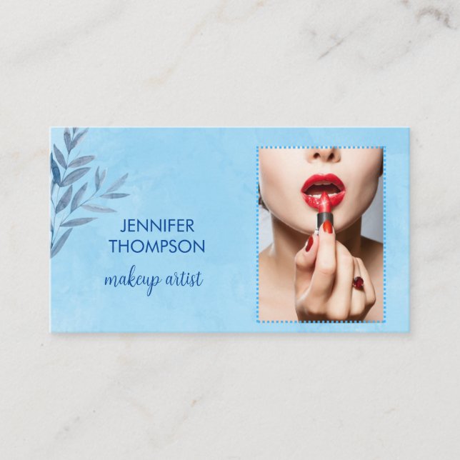 Tarjeta De Visita Moderno artista de maquillaje Personalizado color  (Anverso)