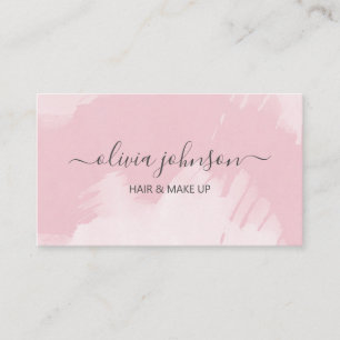 Tarjeta De Visita Moderno artista de maquillaje rosa Rubor Hair Styl