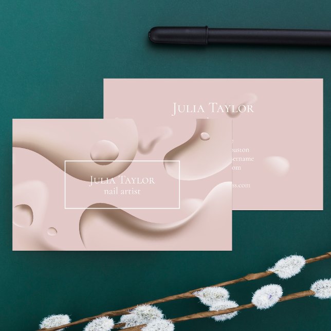 Tarjeta De Visita Moderno artista de uñas de salón de belleza rosado (Subido por el creador)