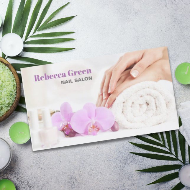 Tarjeta De Visita Moderno Artista De Uñas Elegante Salón Nal Manicur (Modern Elegant Nail Artist Nail Salon Manicurist Business Card)