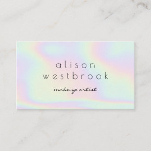 Tarjeta De Visita Moderno artista holográfico de maquillaje gradient