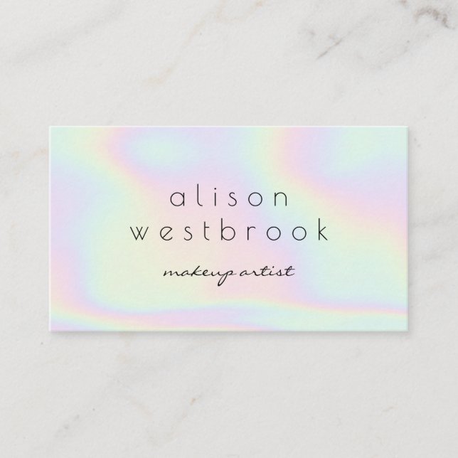Tarjeta De Visita Moderno artista holográfico de maquillaje gradient (Anverso)