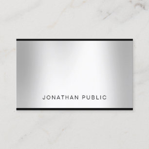 Tarjeta De Visita Moderno Aspecto Plateado Profesional Elegante Enca