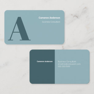 Tarjeta De Visita Moderno audaz azul blanco minimalista profesional