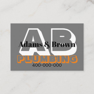 Tarjeta De Visita moderno audaz para plomero u otra profesión gris