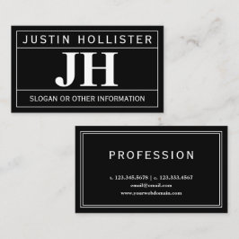 Tarjeta De Visita Moderno audaz profesional | Blanco y negro