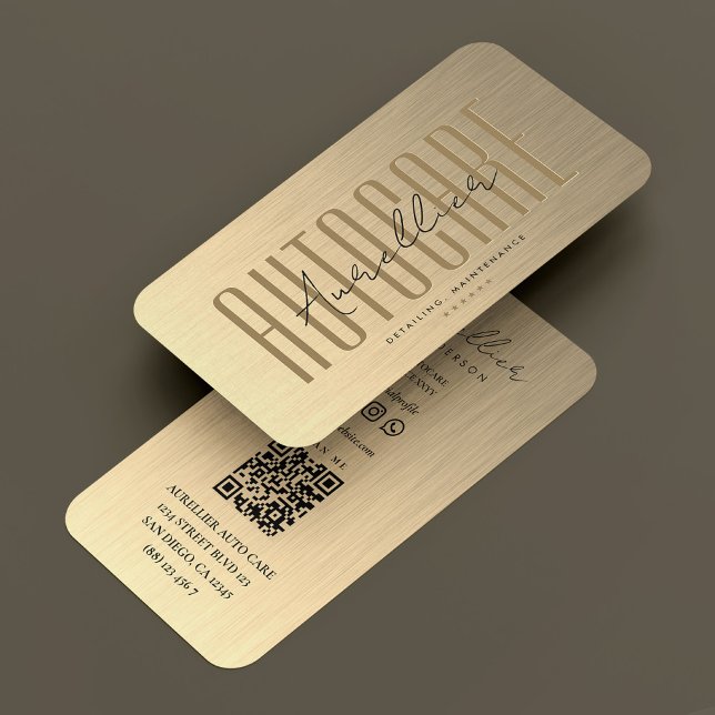 Tarjeta De Visita Moderno Auto Care Car Driver Elegant Gold Metallic (Modern Auto Care Car Driver Elegant Gold Metallic Business Card
)