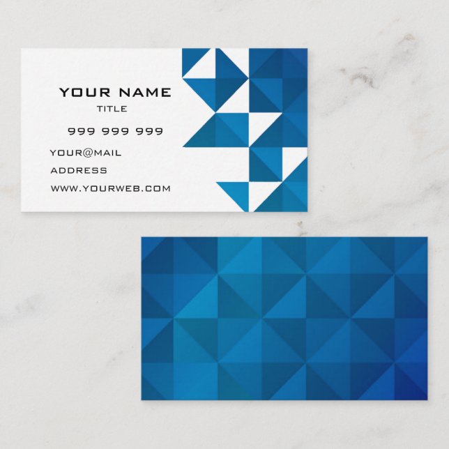 Tarjeta De Visita Moderno azul simple efectivo (Anverso / Reverso)