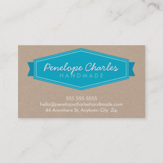 Tarjeta De Visita MODERNO BADGE LOGO brillante azul turquesa brillan