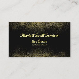 Tarjeta De Visita Moderno Black Gold Event Planner Profesional Busin