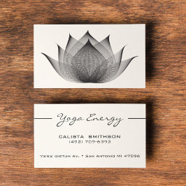 Tarjeta De Visita Moderno Black Lotus Flor Art Elegante Yoga Único