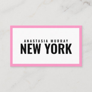 Tarjeta De Visita Moderno Black White Pink Minimalista Boutique de l