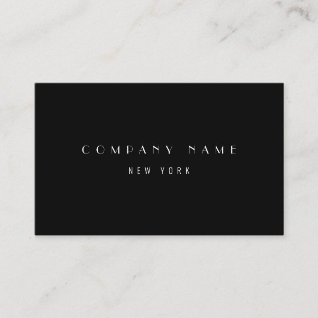 Tarjeta De Visita Moderno Black White Sleek Luxury Company Typograph (Anverso)