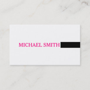 Tarjeta De Visita Moderno blanco claro profesional elegante rosa cal