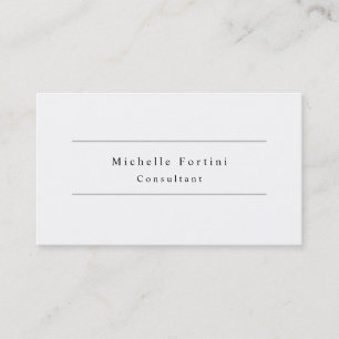 Tarjeta De Visita Moderno blanco elegante sencillo Minimalista