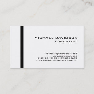 Tarjeta De Visita Moderno blanco negro elegante con estilo