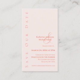 Tarjeta De Visita Moderno Blush-Save the Date-