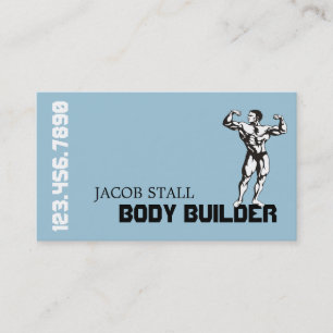 Tarjeta De Visita Moderno Body Builder Personal Trainer Fitness