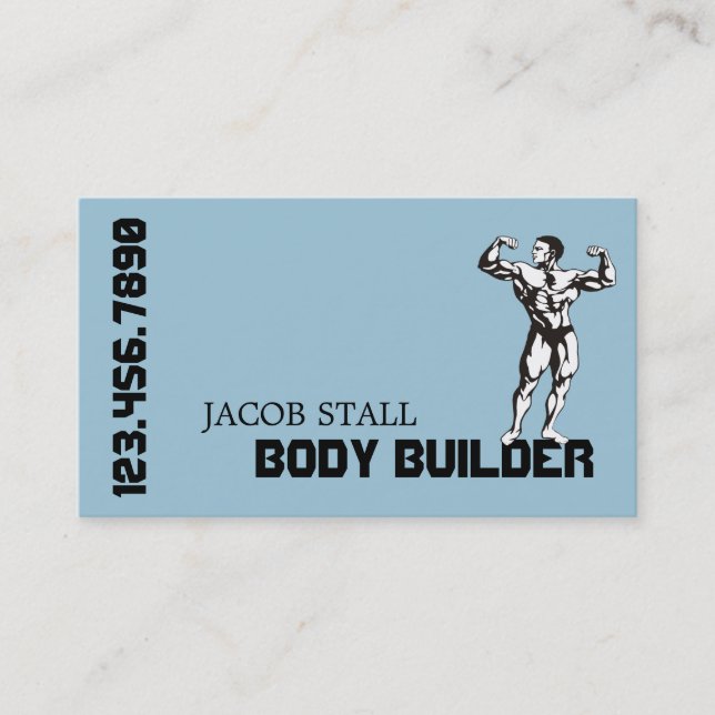 Tarjeta De Visita Moderno Body Builder Personal Trainer Fitness (Anverso)
