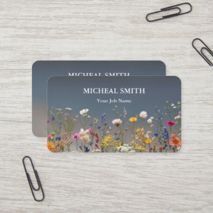 Tarjeta De Visita Moderno Boho Floral Kraft