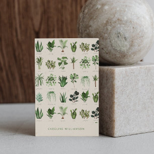 Tarjeta De Visita Moderno Boho Plantas Verdes Botánico Naturaleza