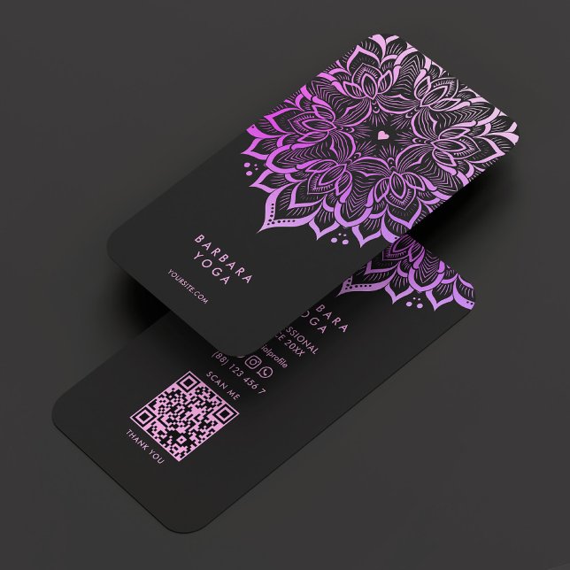 Tarjeta De Visita Moderno Boho Tarot Purple Mandala Lotus espiritual (Modern Boho Purple Mandala Spiritual Lotus Business Card
)