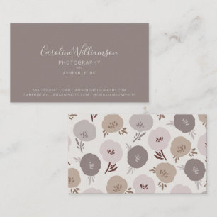 Tarjeta De Visita Moderno Boho Taupe Botánico Simple Tendencia