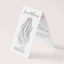 Tarjeta De Visita Moderno Boho Wildflower Bridal Hair Estilista Flor