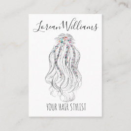 Tarjeta De Visita Moderno Boho Wildflower Bridal Hair Estilista Flor