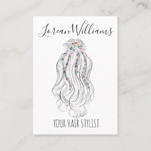 Tarjeta De Visita Moderno Boho Wildflower Bridal Hair Estilista Flor