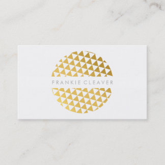 Tarjeta De Visita MODERNO BOLD SPOT geo triángulo patrón oro Relieve