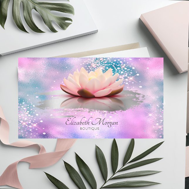 Tarjeta De Visita Moderno broco de Lotus Stroke Guay Holographic (Subido por el creador)