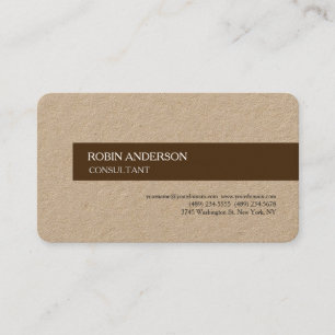 Tarjeta De Visita Moderno Brown Minimalista Plain Profesional
