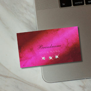 Tarjeta De Visita Moderno Burgundy Rosado Esparcen Diamantes Elegant