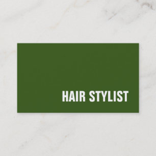 Tarjeta De Visita Moderno cabello moderno verde de moda