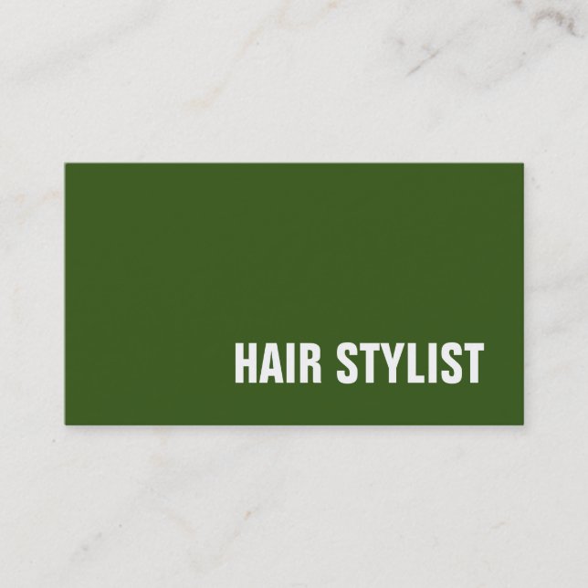 Tarjeta De Visita Moderno cabello moderno verde de moda (Anverso)