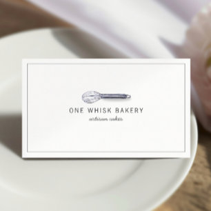 Tarjeta De Visita Moderno Chef Caterer Watercolor Whisk