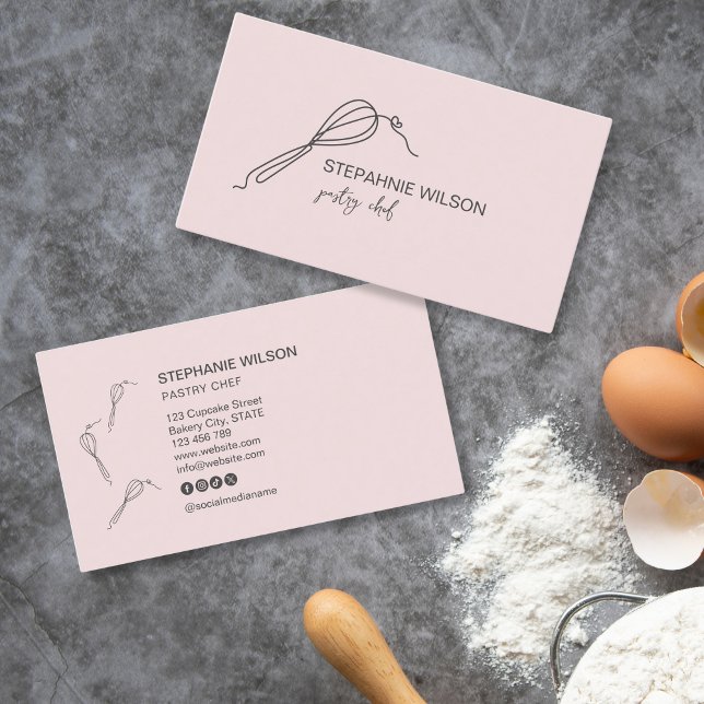 Tarjeta De Visita Moderno Chef De Panadería Sencilla Que Sirve De Pa (Subido por el creador)